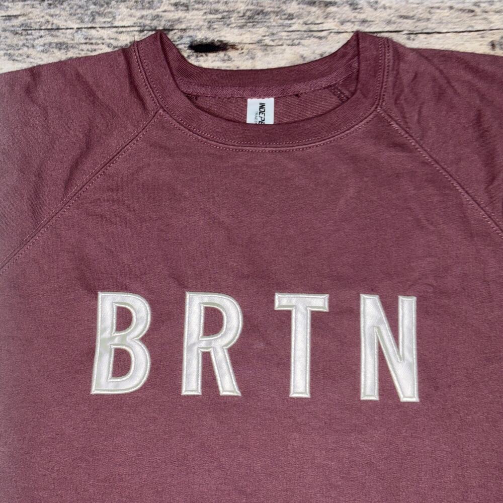 Burton BRTN Crewneck Sweatshirt Mens XL Mauve Dusty Rose Raglan Pullover - Picture 2 of 7